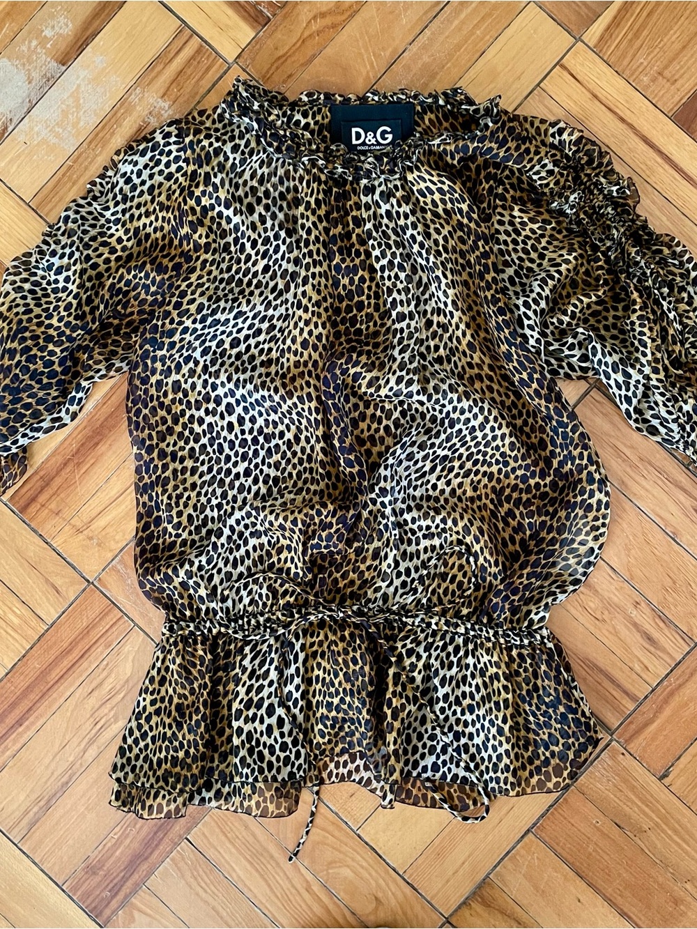 D&G by Dolce & Gabbana animal print silk blouse